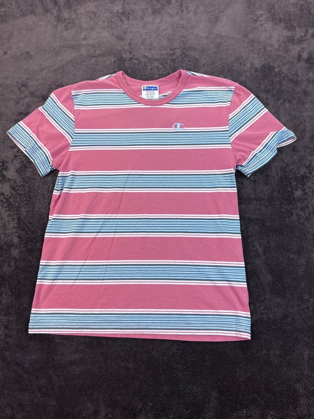 Champion Striped Tee Pink Blue M